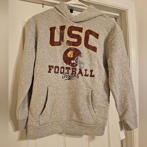 NWT USC Trojans Football Gray Hoodie. Size:L 10/12.